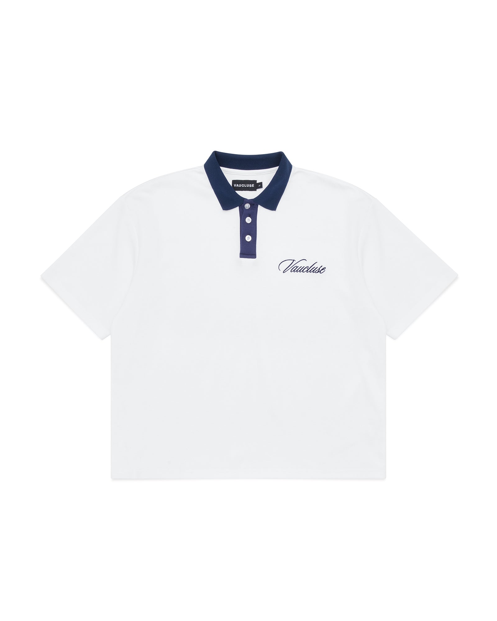 Signature Short Sleeve Polo Shirt - White/Navy – VAUCLUSE STUDIOS USA