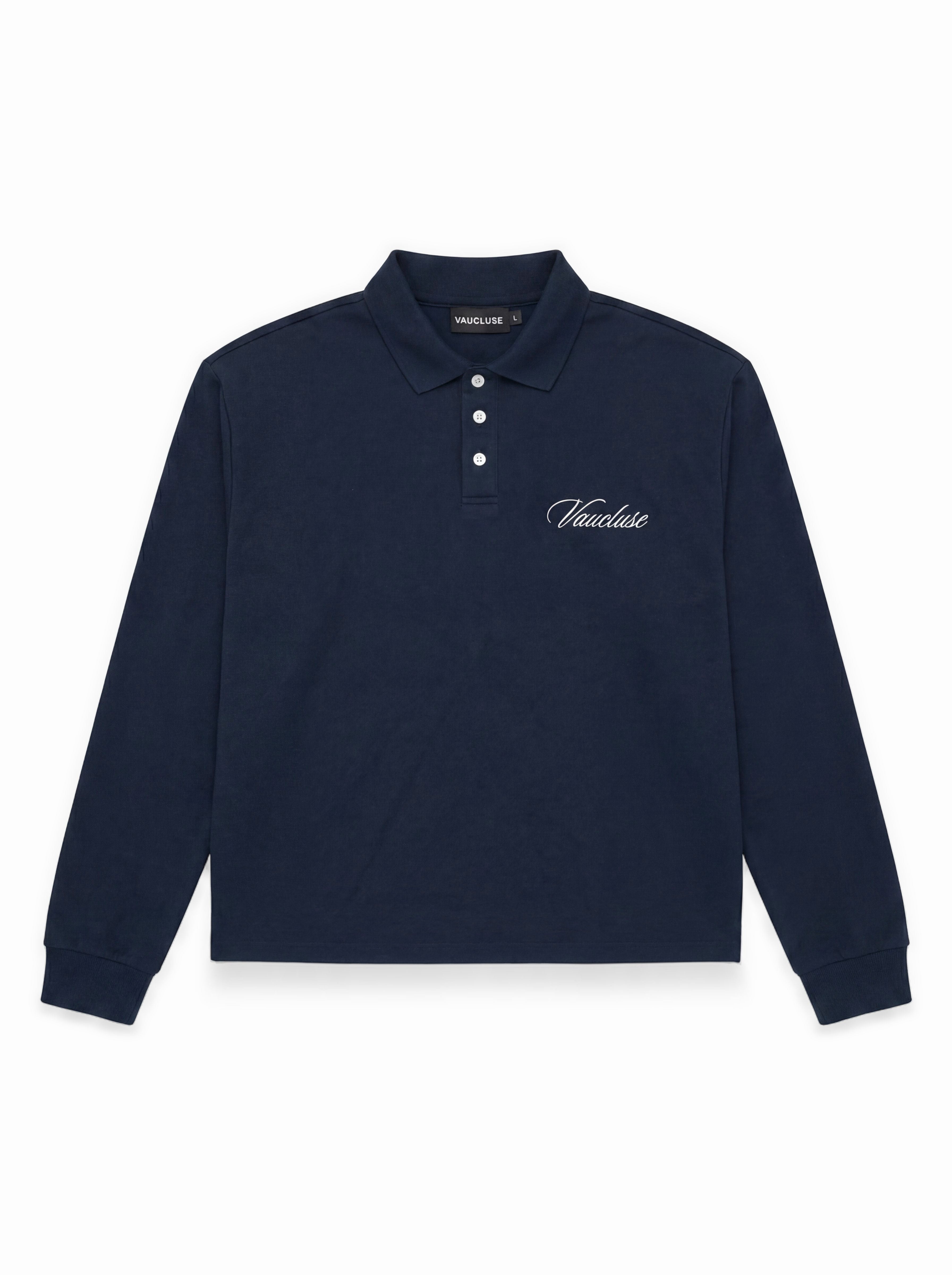 Signature Long Sleeve Polo Shirt - Navy – VAUCLUSE STUDIOS USA