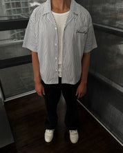 Striped Signature Short Sleeve Shirt - White