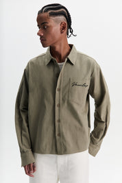 Signature Long Sleeve Over Shirt - Olive