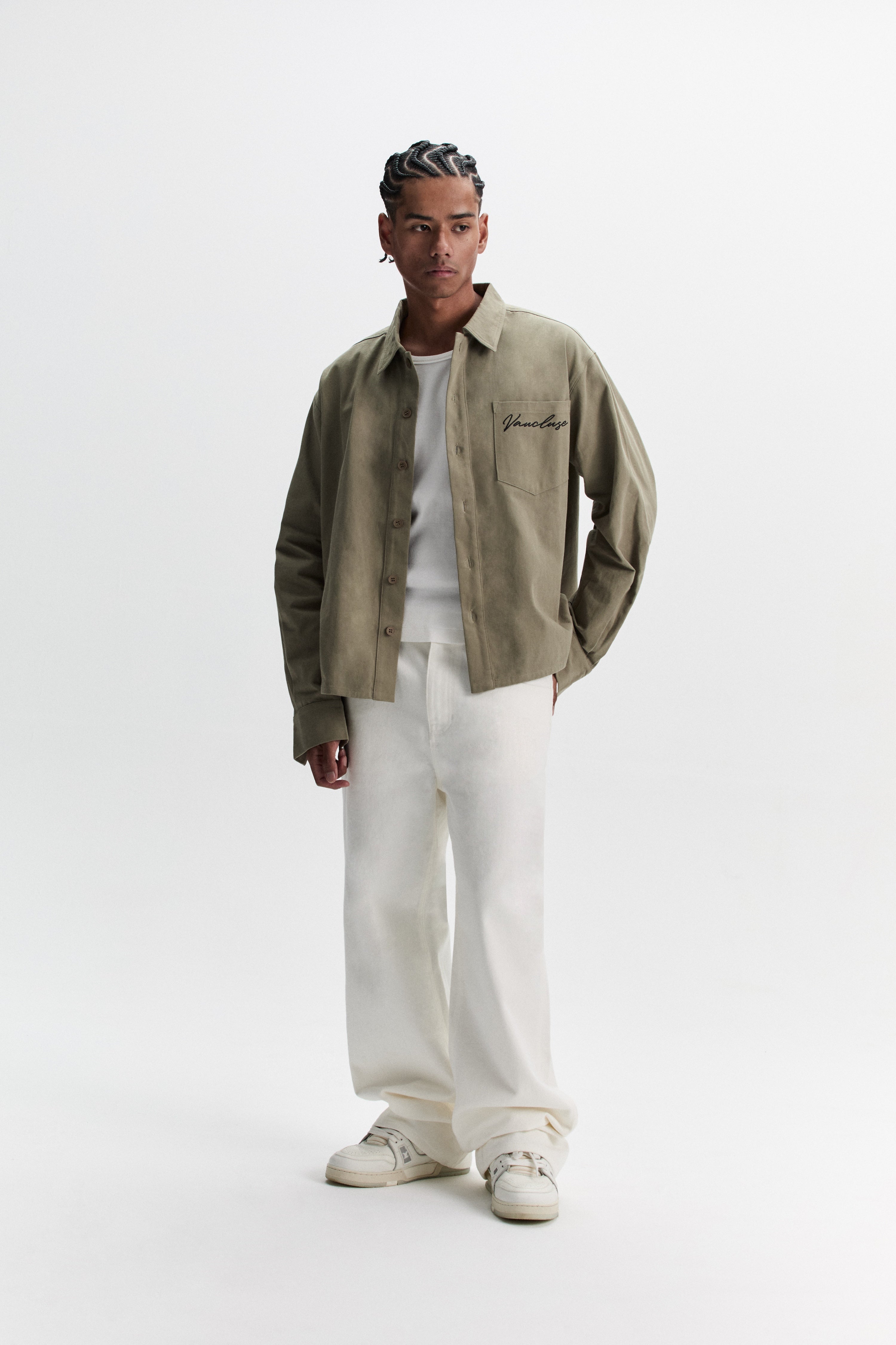 Signature Long Sleeve Over Shirt - Olive