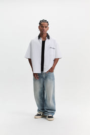 Striped Signature Short Sleeve Shirt - White/Black