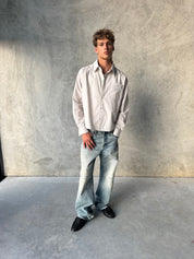 Striped Signature Long Sleeve Shirt - Beige/Black