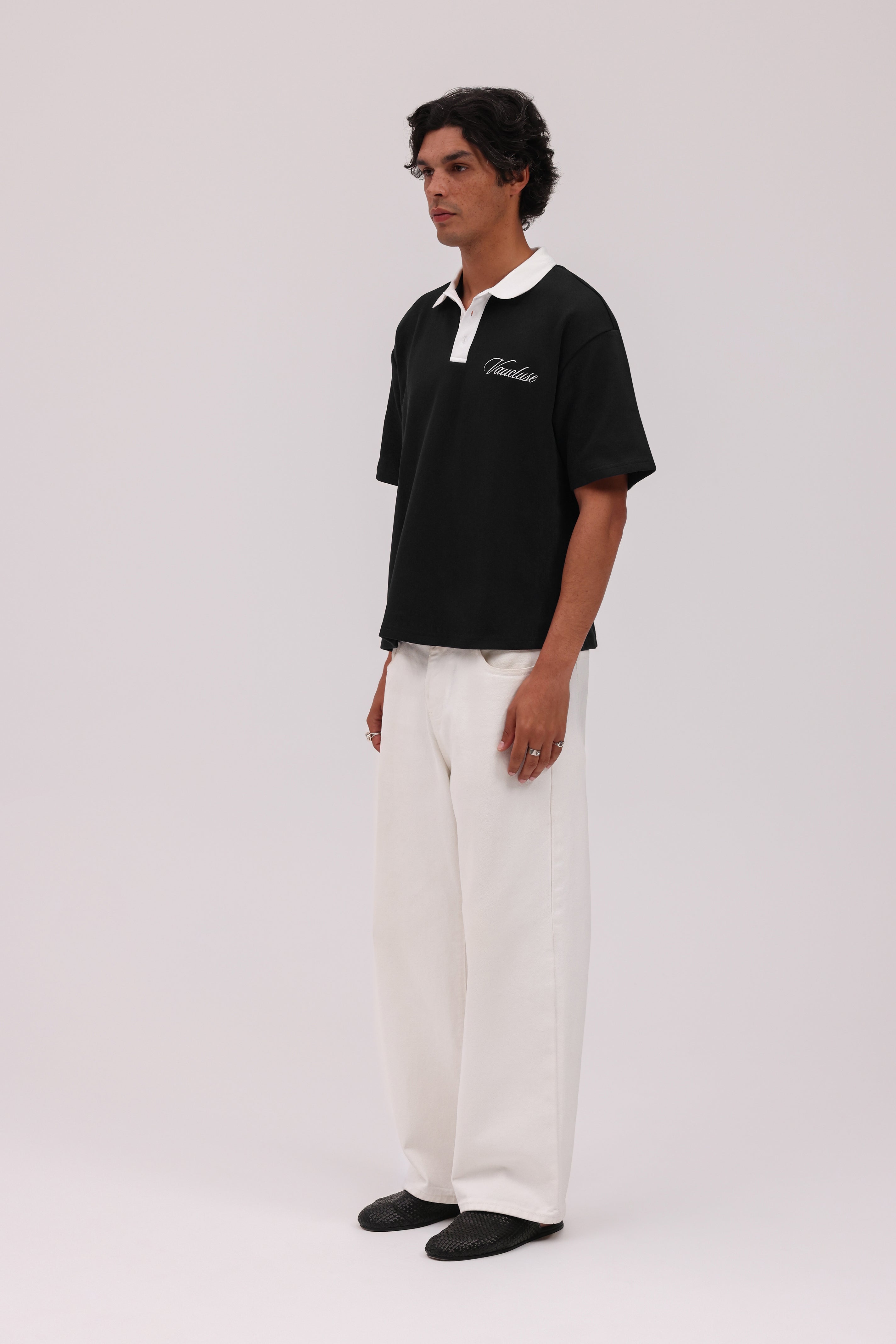 Signature Short Sleeve Polo Shirt - Black/White