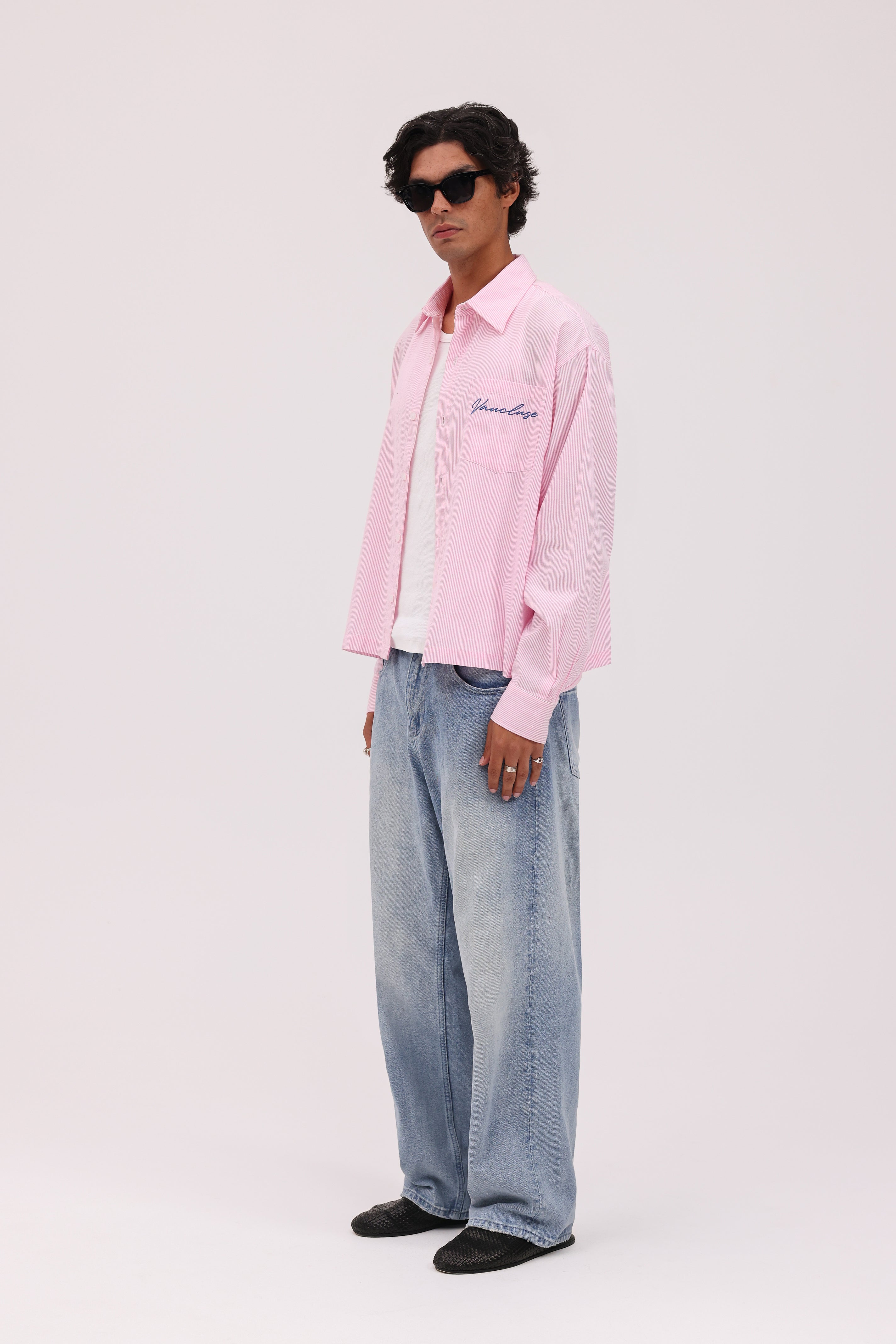 Striped Signature Long Sleeve Shirt - Rose