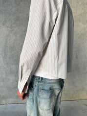 Striped Signature Long Sleeve Shirt - Beige/Black