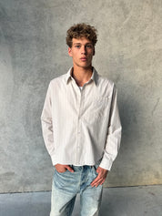 Striped Signature Long Sleeve Shirt - Beige/Black