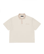 Signature Short Sleeve Two Tone Polo Shirt - Cream/Beige