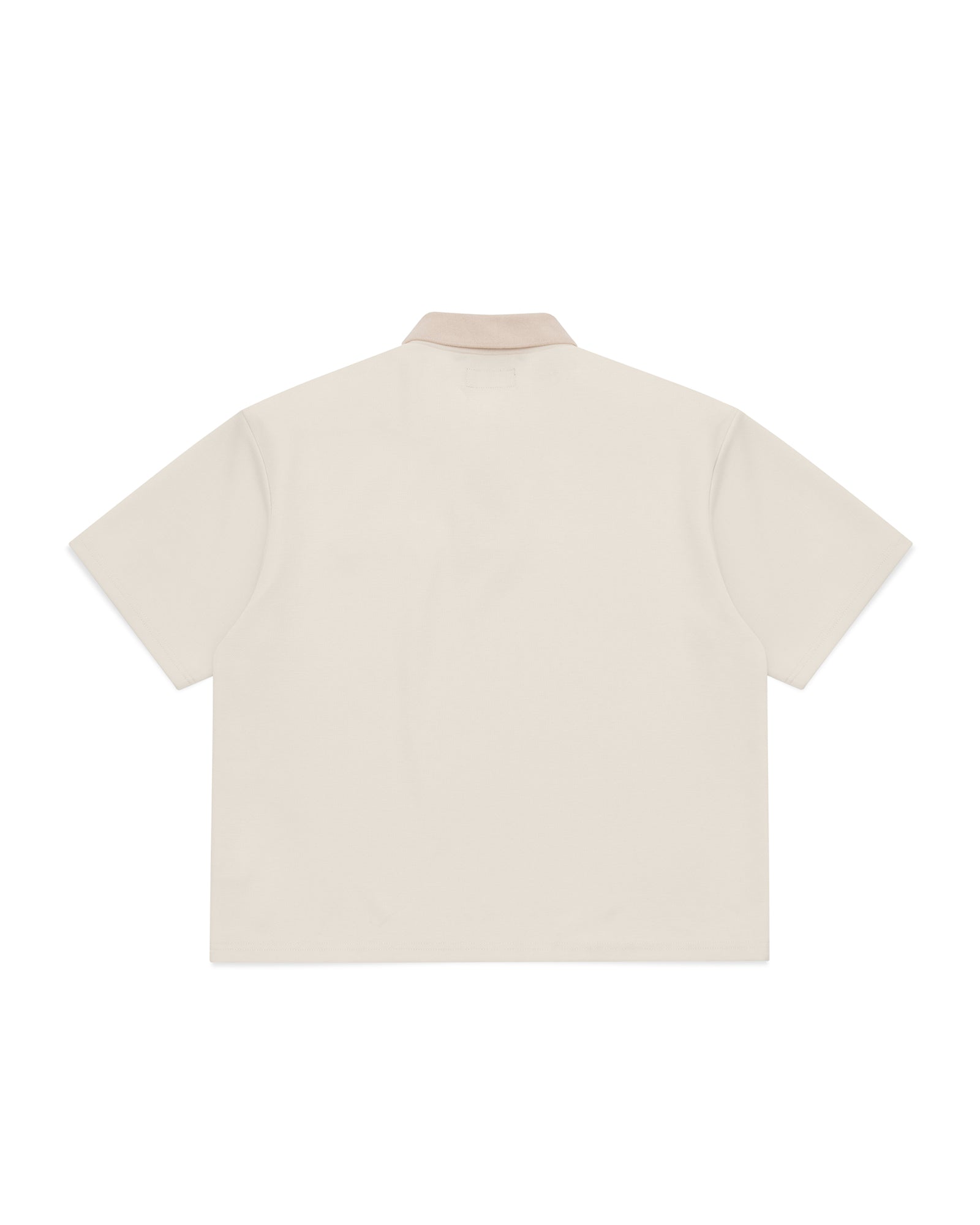 Signature Short Sleeve Two Tone Polo Shirt - Cream/Beige