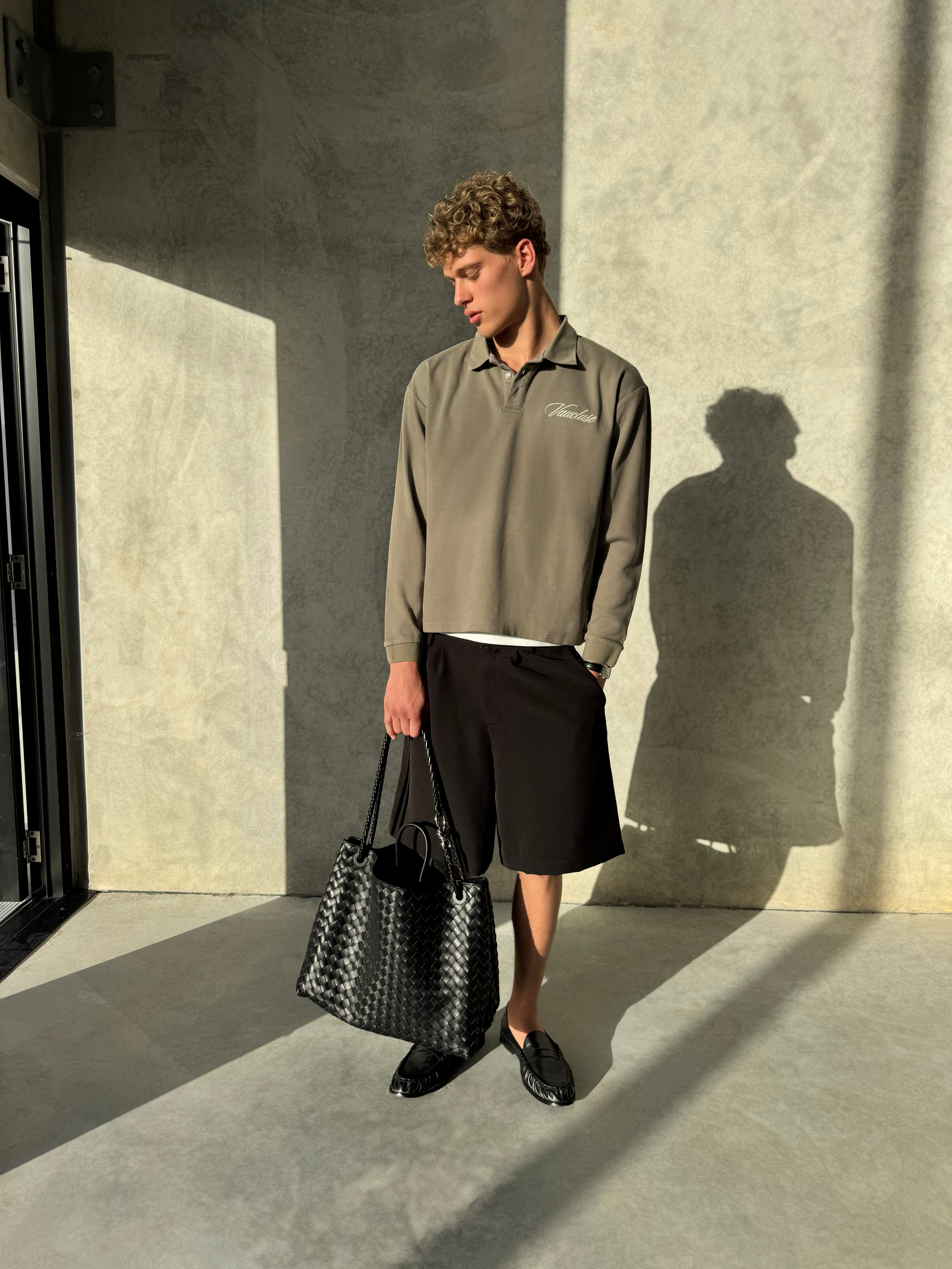 Signature Long Sleeve Polo Shirt - Muted Olive