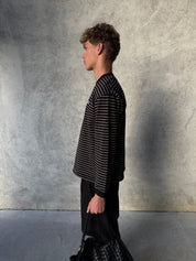 Striped Long Sleeve T-Shirt - Black/White