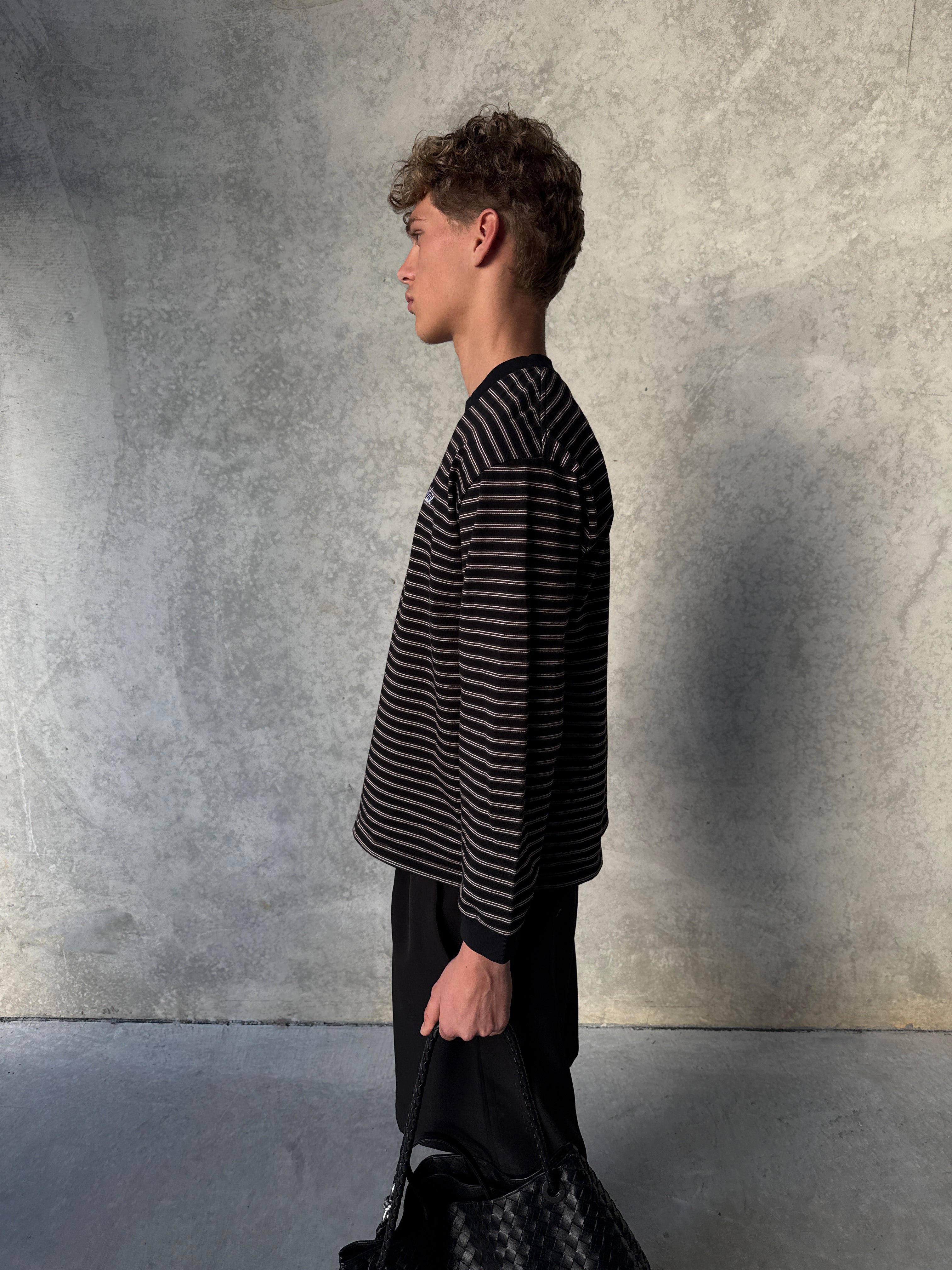 Striped Long Sleeve T-Shirt - Black/White