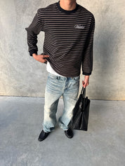Striped Long Sleeve T-Shirt - Black/White