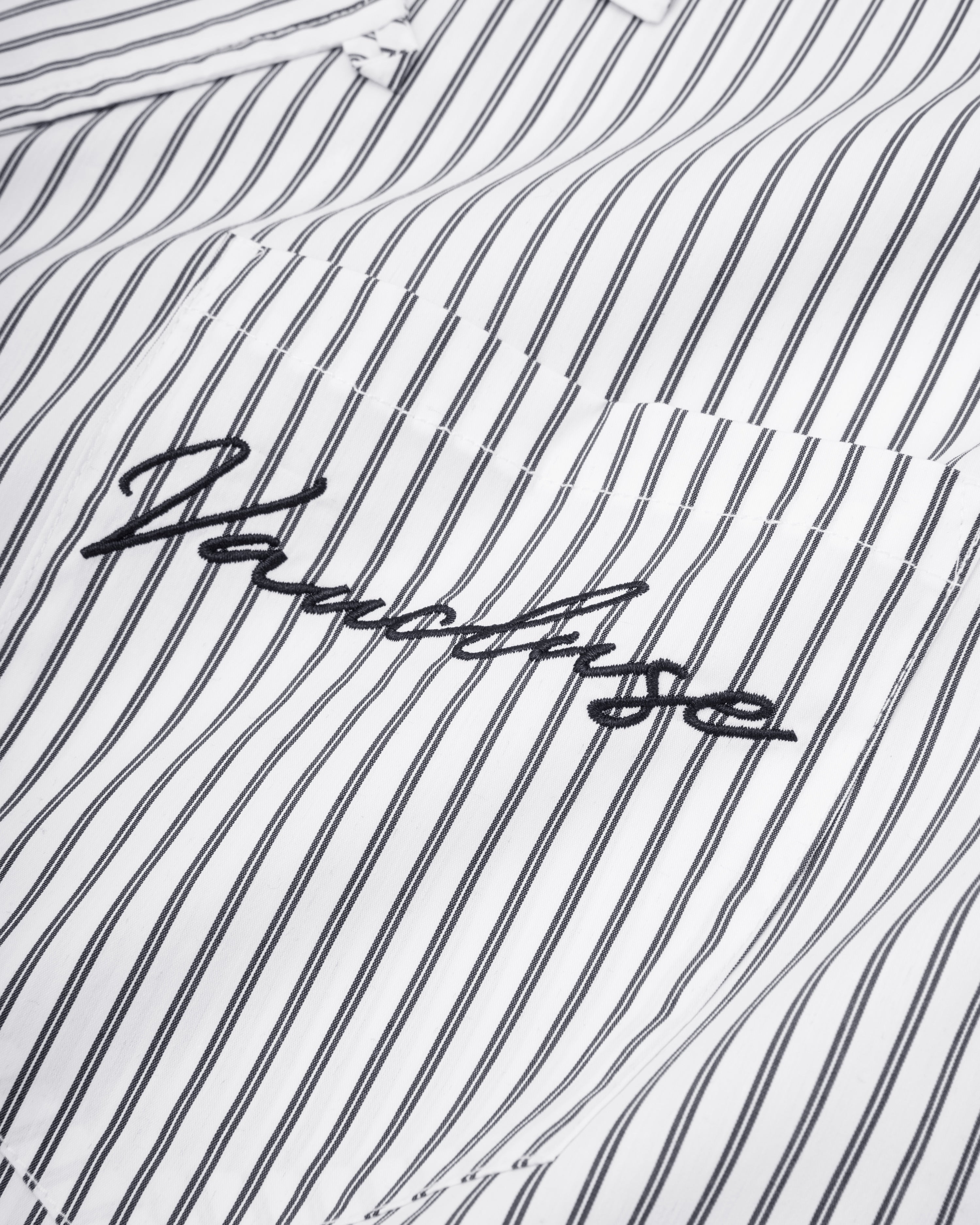 Striped Signature Short Sleeve Shirt - White