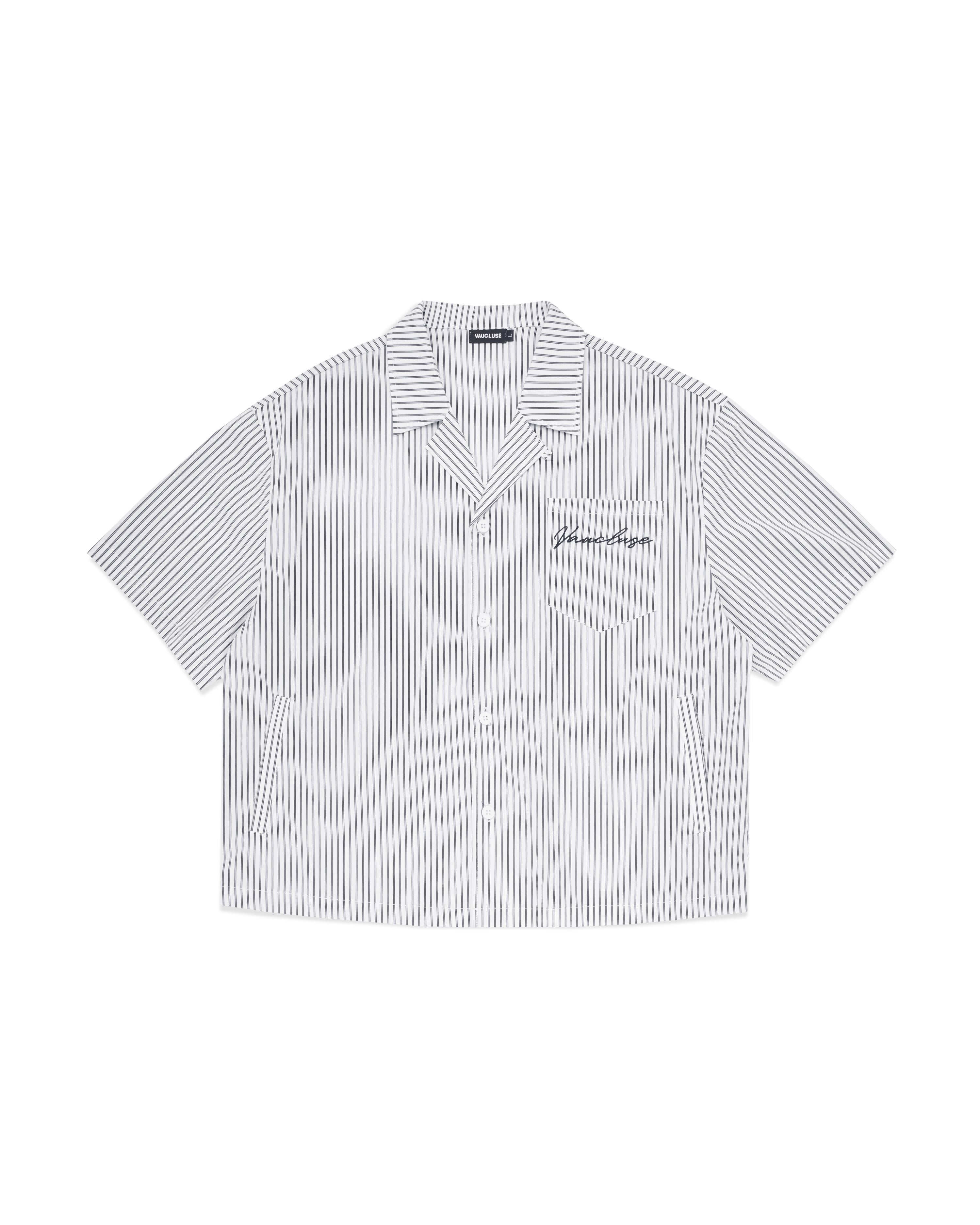 Striped Signature Short Sleeve Shirt - White