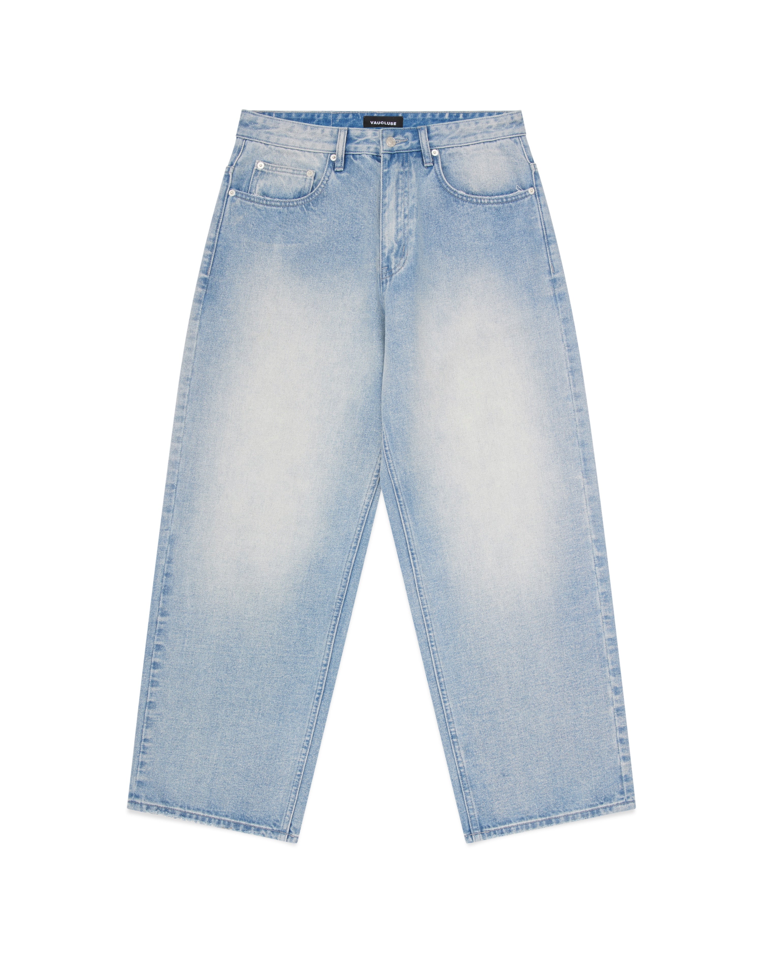 Relaxed Fit Denim Jeans - Washed Blue