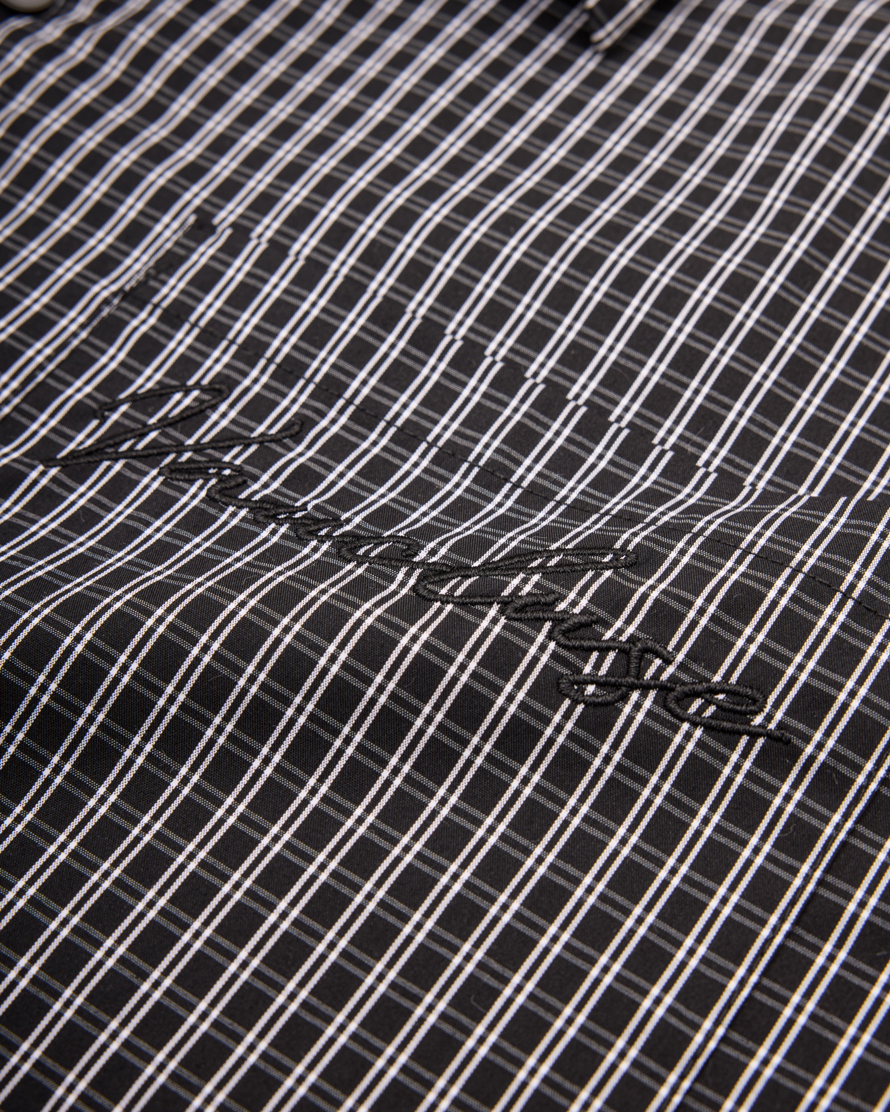 Checkered Signature Long Sleeve Shirt - Charcoal/White