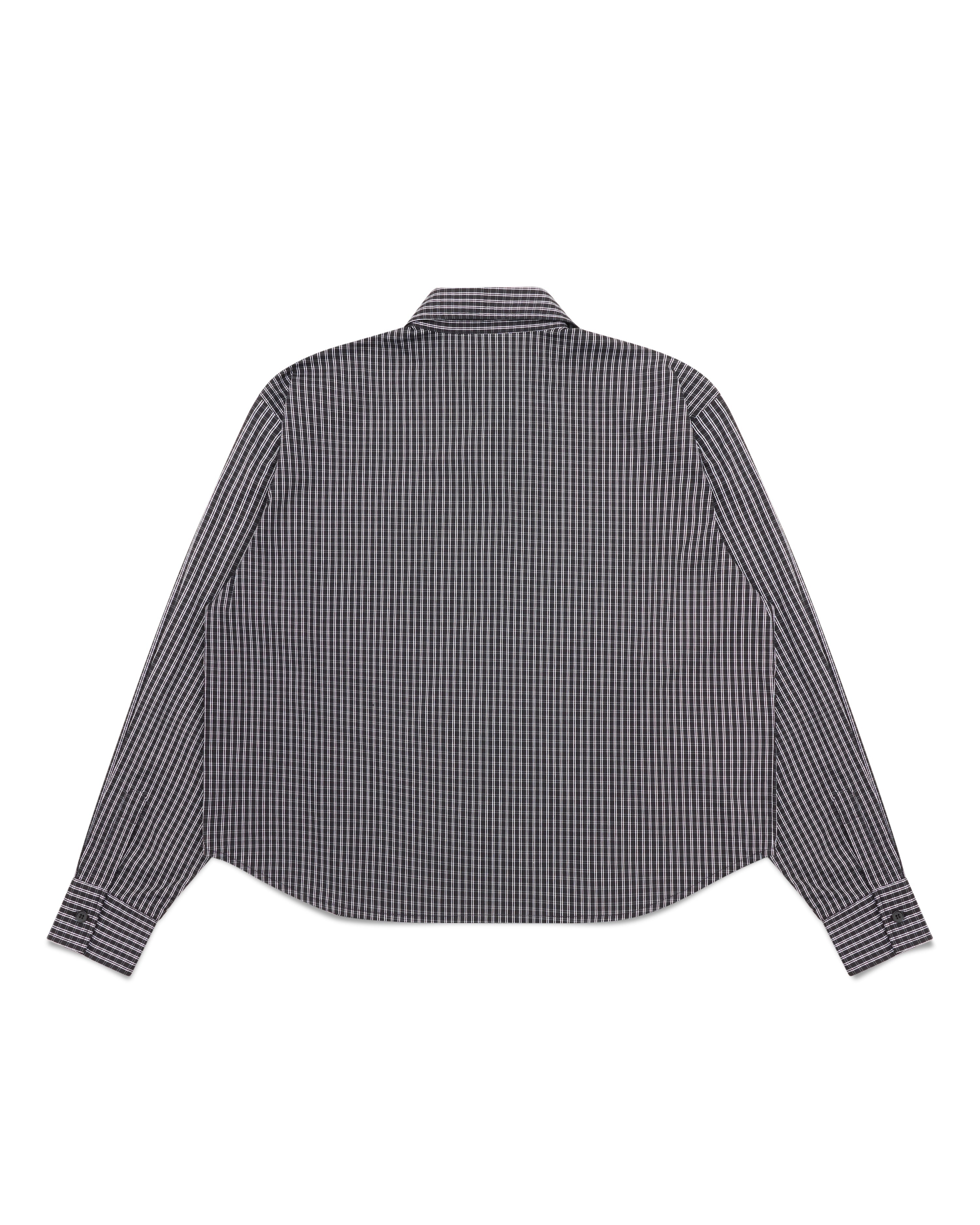 Checkered Signature Long Sleeve Shirt - Charcoal/White