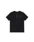 Short Sleeve Henley Shirt - Black