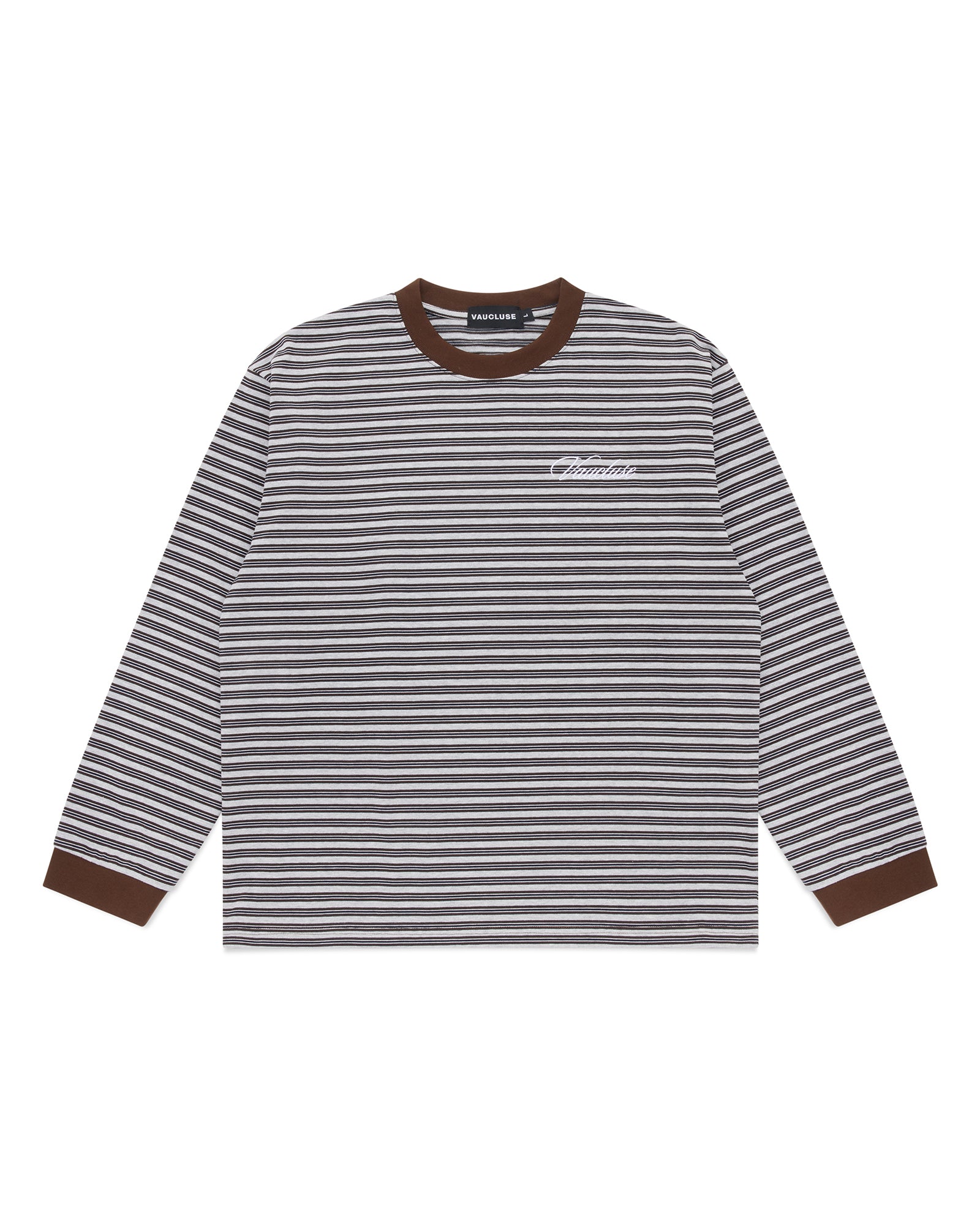 Striped Long Sleeve T-Shirt - Grey/Brown