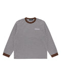 Striped Long Sleeve T-Shirt - Grey/Brown