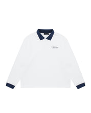 Signature Long Sleeve Polo Shirt - White/Navy