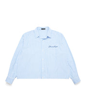 Striped Signature Long Sleeve Shirt - White/Dark Blue