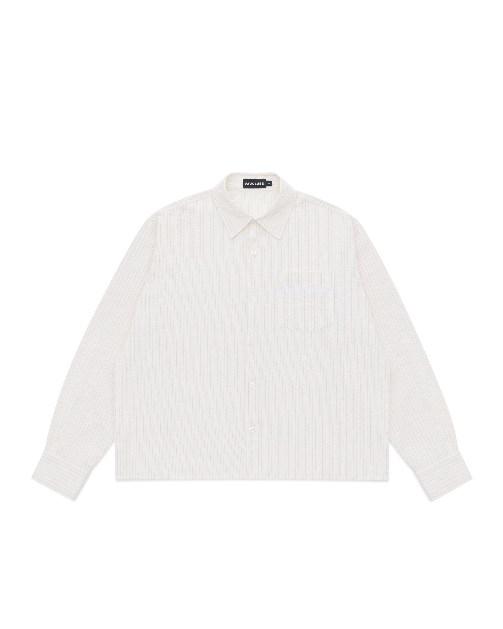 Striped Signature Long Sleeve Shirt - Off White/Pink