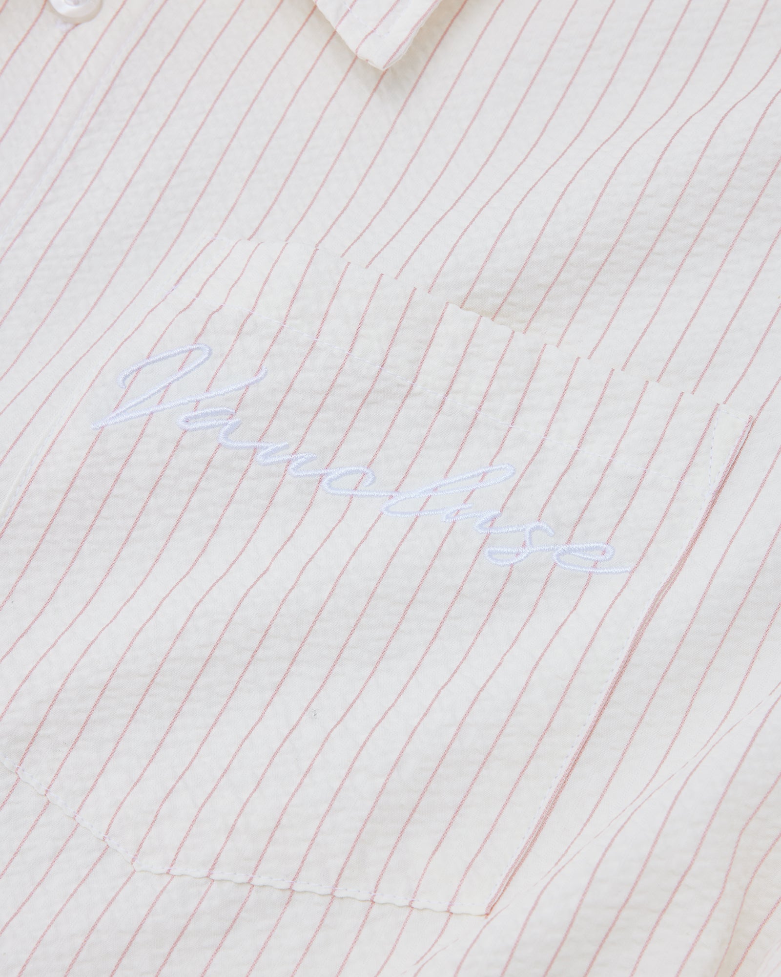 Striped Signature Long Sleeve Shirt - Off White/Pink