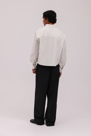 Striped Signature Long Sleeve Shirt - Beige/Black