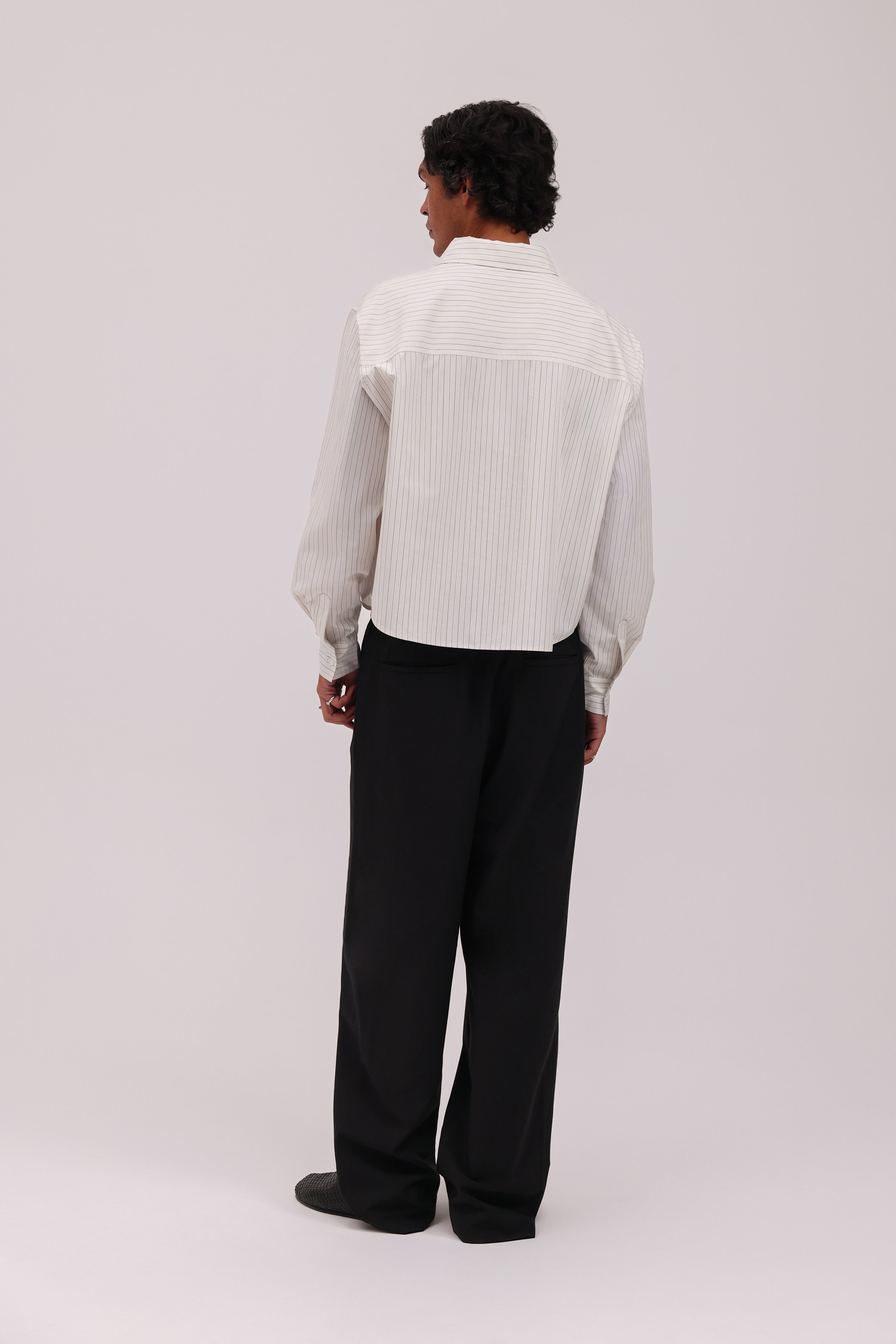 Striped Signature Long Sleeve Shirt - Beige/Black