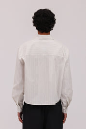 Striped Signature Long Sleeve Shirt - Beige/Black