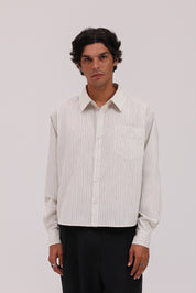Striped Signature Long Sleeve Shirt - Beige/Black