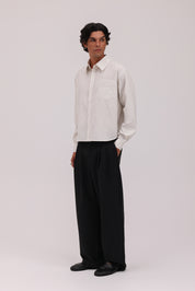 Striped Signature Long Sleeve Shirt - Beige/Black
