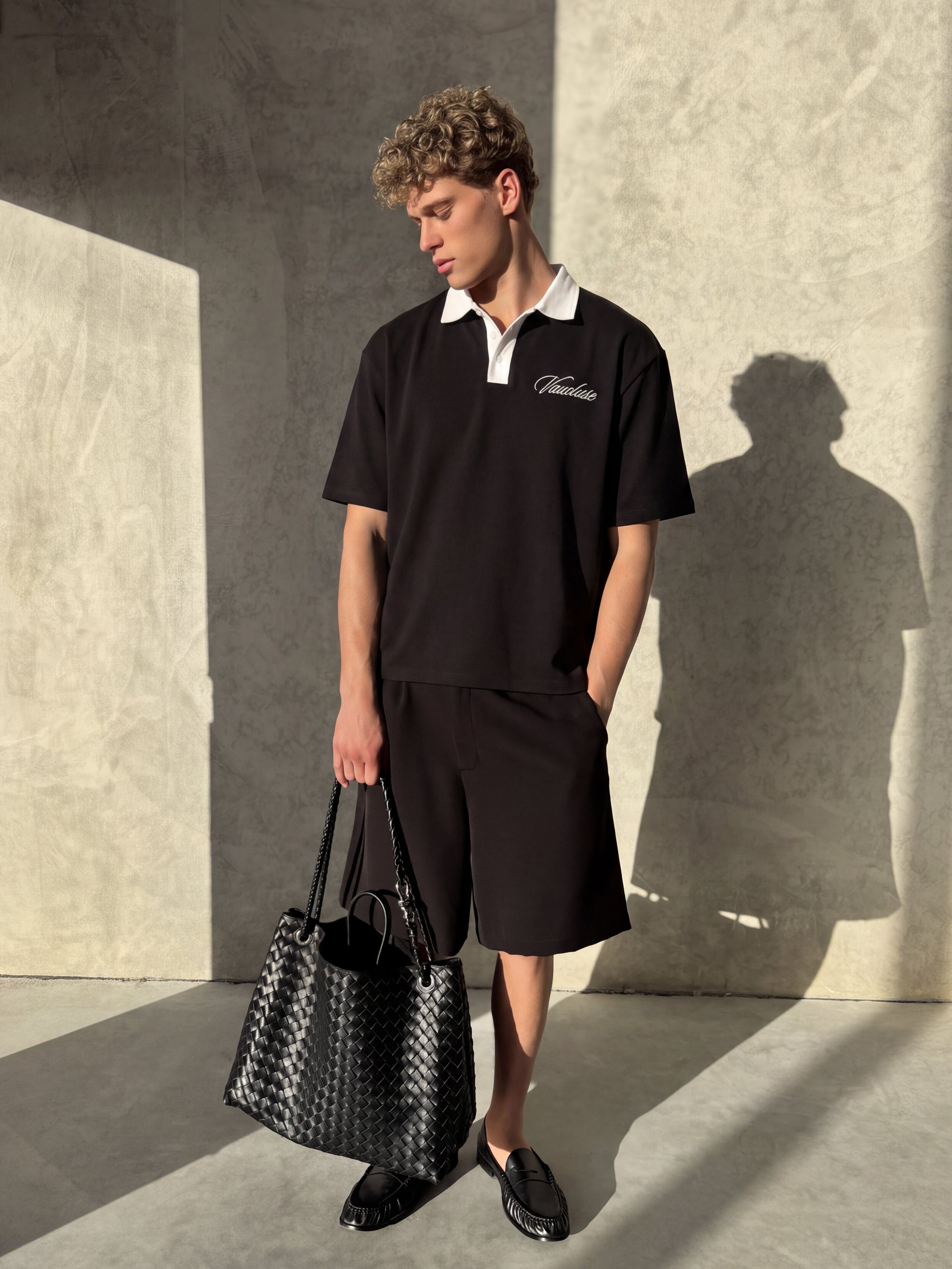 Signature Short Sleeve Polo Shirt - Black/White