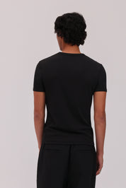 Short Sleeve Henley Shirt - Black
