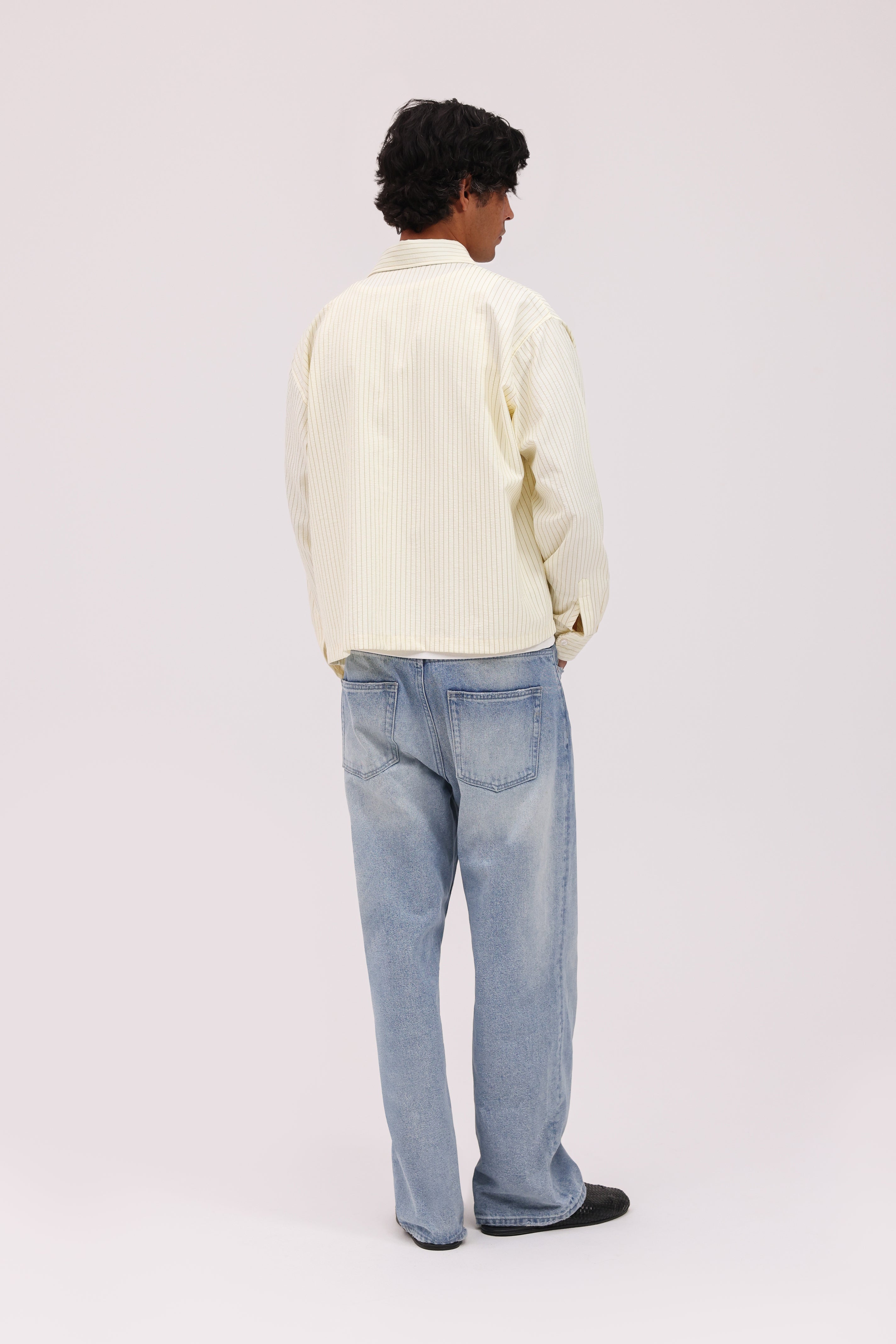 Striped Signature Long Sleeve Shirt - Cream/Brown