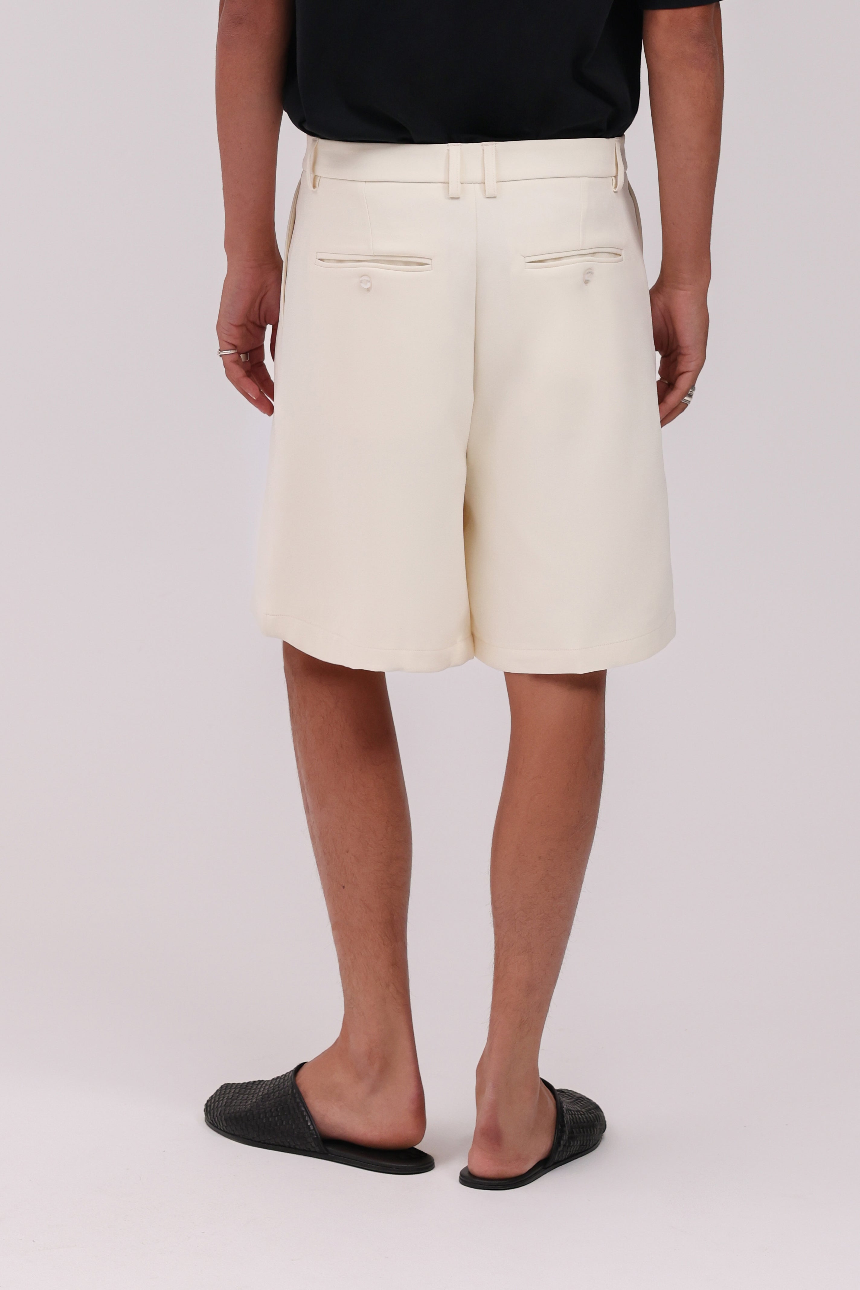Pleated Shorts - Cream
