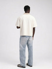 Signature Short Sleeve Two Tone Polo Shirt - Cream/Beige