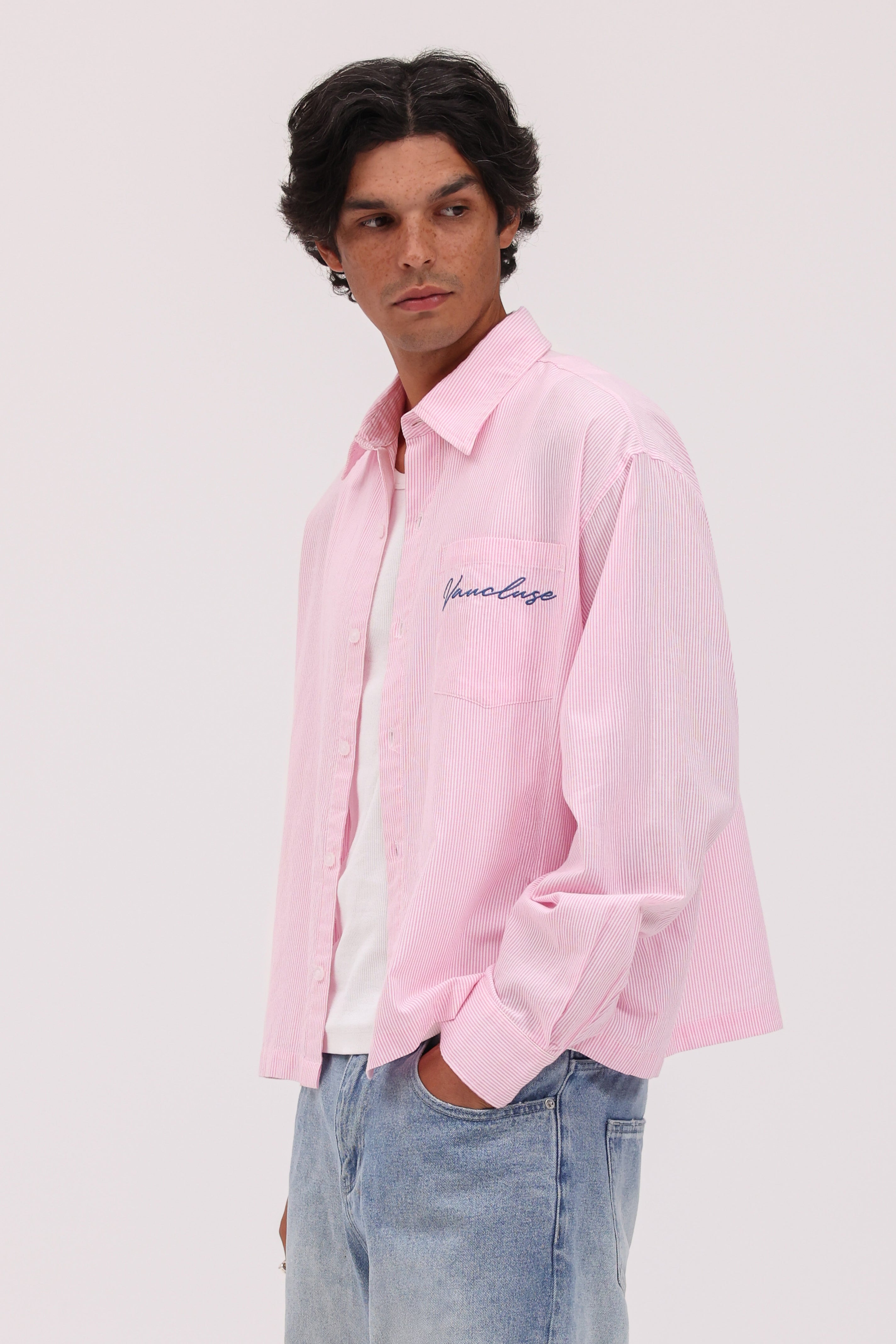 Striped Signature Long Sleeve Shirt - Rose