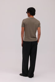 Short Sleeve Henley Shirt - Olive