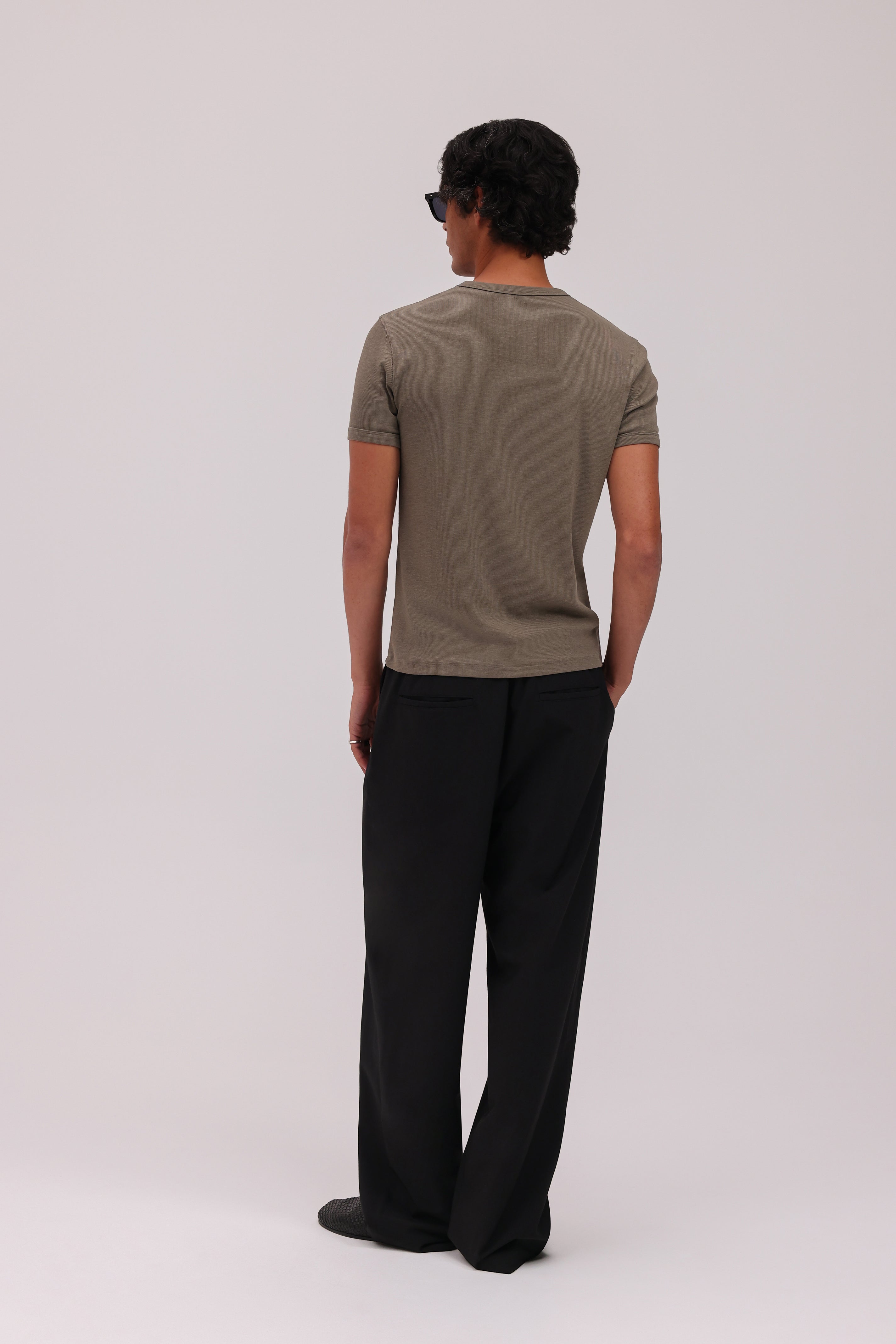 Short Sleeve Henley Shirt - Olive