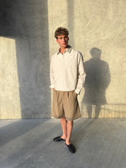 Pleated Shorts - Taupe