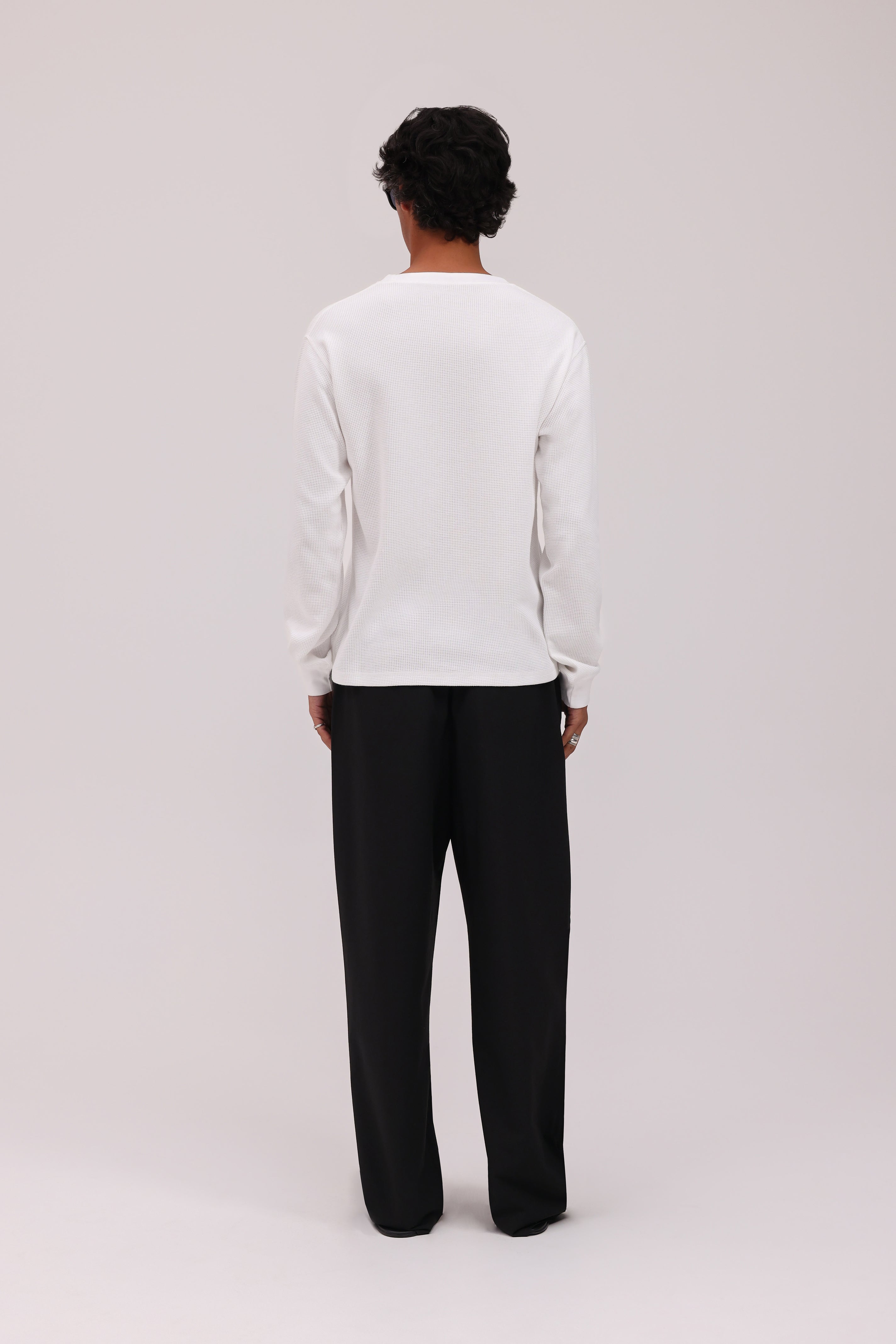 Heritage Long Sleeve Waffle - White