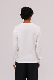 Heritage Long Sleeve Waffle - White