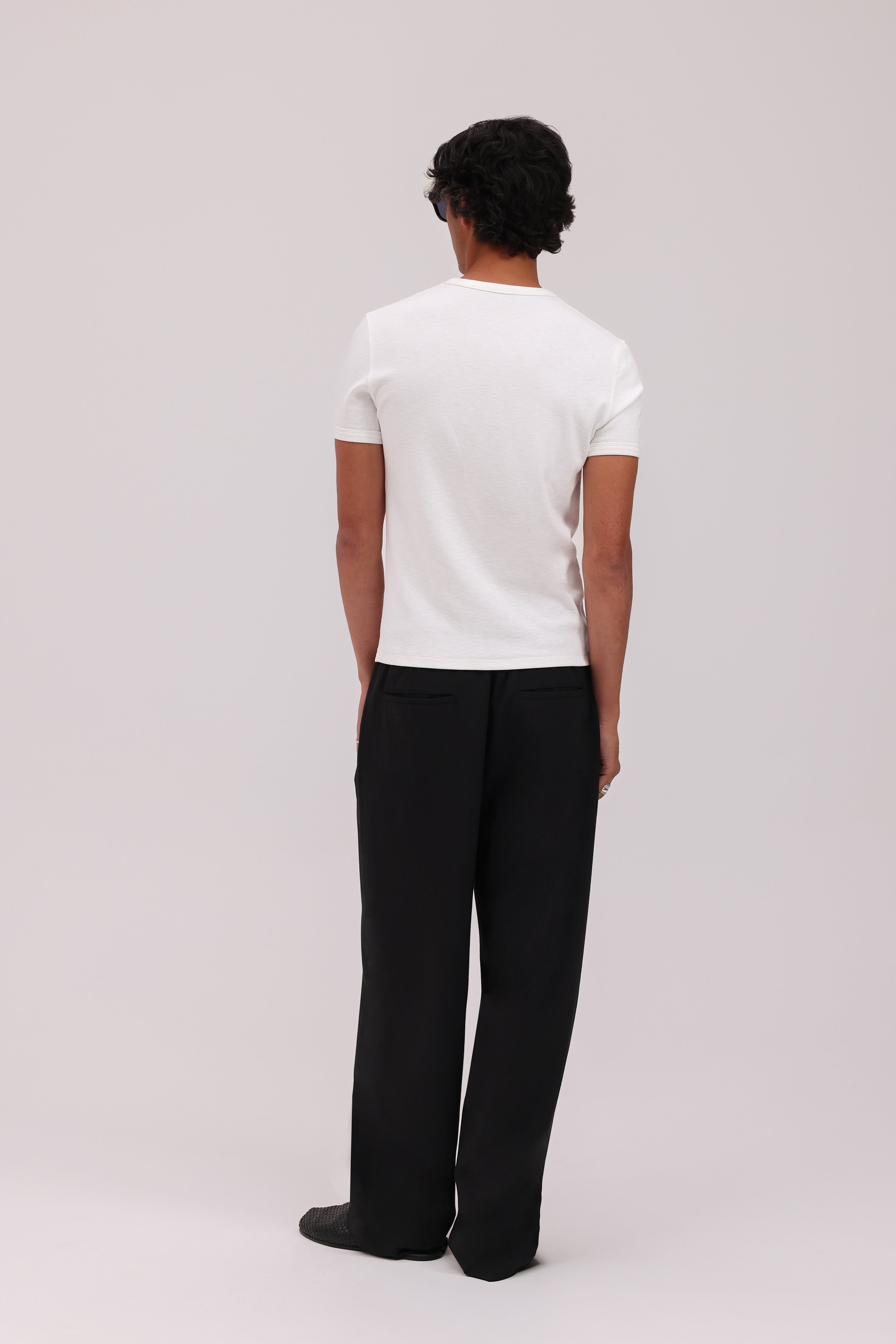 Short Sleeve Henley Shirt - White